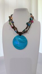 Vintage Retro Necklaces Set Of Multi Color Shell Beads Lucite Resin Acrylic LT43