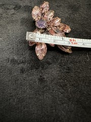 Vintage Mid Century Pink/Purple Rhinestone Brooch Dazzling Stones 2”