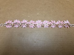 Vtg Coro Pink Plastic Flower Choker Necklace *SEE PICS