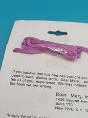 Vintage Knock Wood Good Luck Necklace Or Ring On Card Size Medium Natural Magic