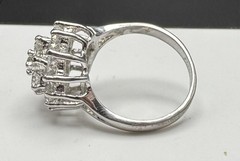 Clear CZ Stone 17.75mm Cluster Sz 9.25 Ring 5.7g