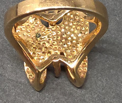 Vintage 18kt GF Gold Filled 3D Butterfly Simulated Diamond Ring size 7