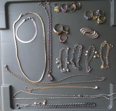 26 pcs jewelry drawer costume jewelry, RG, GP, 925/ Rings, necklaces, bracelets
