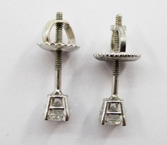 0.40CTW Round Brilliant Cut Diamond Stud Earrings 14 Karat White Gold