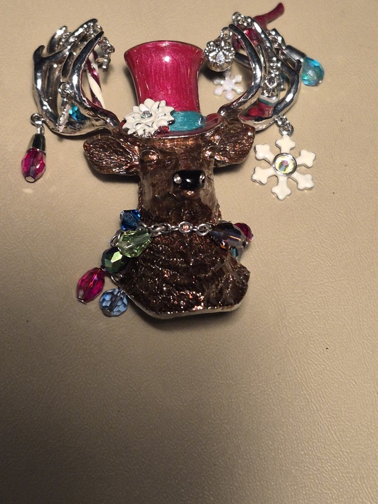 Kirks Folly Whimsical Reindeer Brooch