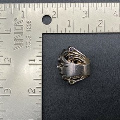 Vintage Multiple Gem Stones Sterling Silver Ring Size 8.5