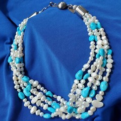 Original NATIVE American Artie YELLOWHORSE Turquoise STERLING SILVER Necklaces