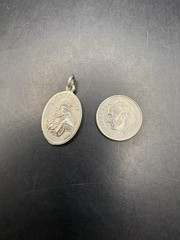 VTG Antique Sterling Silver Saint Francis Anthony Estate Pendant Religious 925