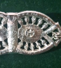 Vintage Designer Silver Toned Rhinestone Brooch Pin Elegant 2 1/4″ Long & Marked