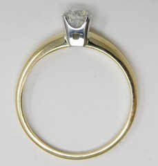 Edwardian 13k & Platinum ≈4.7mm OEC Diamond Promise Engagement Ring Sz 6.5 B9039