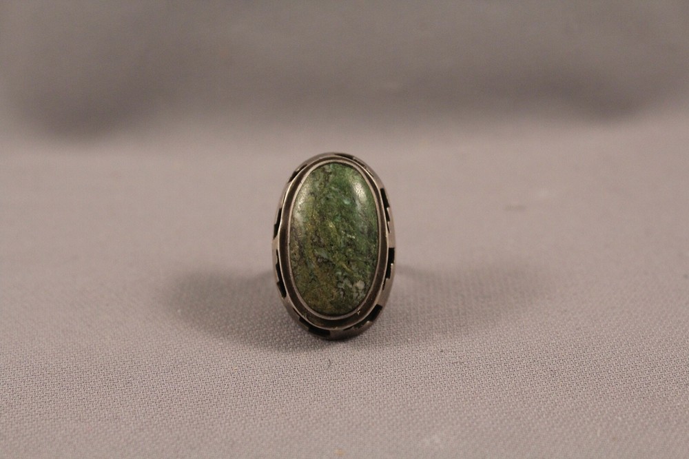 Old Pawn Sterling Silver Mexican Taxco Turquoise Ring Size 7