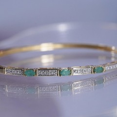 7″, vermeil gold over Sterling 925 silver bracelet, hinged bangle jade diamond