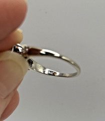 VINTAGE MID CENTURY 1940’S 1950’S NATURAL DIAMOND RING 14K SOLID WHITE GOLD