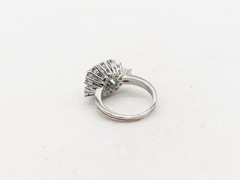 Vintage 1950s $7000 3.50ct Colombian Emerald VS H Diamond Platinum HALO Ring 7g