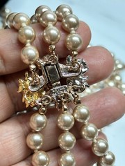 Nolan Miller 3 Strand Faux Pearl Necklace 17” Long 195 Grams
