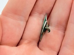 Vintage Sterling Silver Guilloche Enamel Teal Green Blue Butterfly Pin 2g 21mm