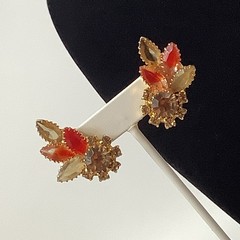 D&E Juliana Pink Givre Earrings Crystals Climber Gold Tone 1.75″