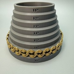 Etruscan Revival Vintage Gold Tone Choker Necklace 17″ Filigree Swirls Statement