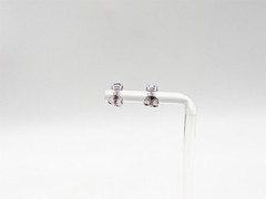 NEW $3000 1.50ct Natural ROUND Ceylon Blue Sapphire 14k White Gold STUD Earrings