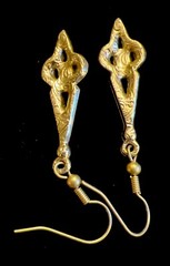 Vintage Dainty Silvertone Marcasite Dangle Drop French Wire Earrings 2” L