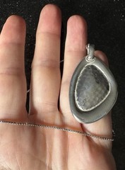 Vintage Silpada Israel 925 Sterling Silver Modernist Pendant w/ Italy GMG Chain
