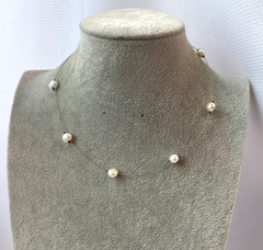 STUNNING demure Sterling Silver 925 baroque genuine pearl chain Necklace y2k 90s