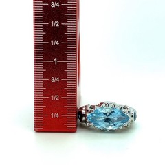 Marquise Sky Blue Topaz, London Blue and White Topaz Sterling Silver Ring-Size 8
