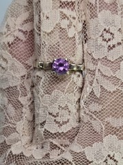 Vintage Color Changing Purple Sapphire 10K Yellow Solid Gold Ring Sz 6.25