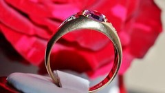 10k yellow gold ring 1.12ct amethyst diamond size 9.25 handmade 3.85gr N3112D