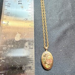 Vintage PPC 14K Gold Filled Floral Locket Necklace 1/20 12K GF Rope Chain 18″