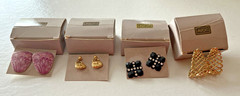 LOT OF 4 PAIRS NOS VINTAGE AVON PIERCED EARRINGS W/BOX-SEE DESCRIPTION