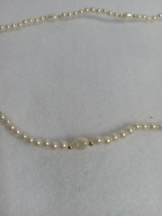 Vintage Faux Pearl Seed Bead Gold Spacer Beads 30″ Long Strand Estate