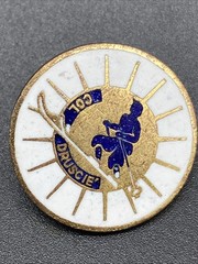 Vintage Col Druscie Cortina Italy Ski Pin Enamel Skier Dolomites 1950s 1960s