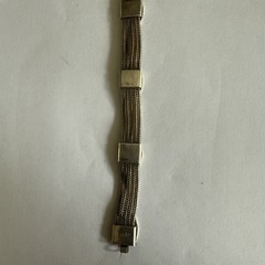 VTG Turkish Niello Sterling Silver Bracelet, Box Clasp 7” long