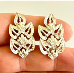 Vintage Coro silver clip on earrings classic Mid Century jewelry career dressy