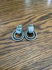 Vintage 925 Sterling Silver Double Twisted rope Drop Earrings