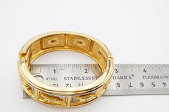 Vintage Bangle Bracelet Gold Silver Tone Panther 6.5″
