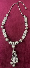 FABULOUS DRAMATIC STATEMENT VTG RHINESTONE DRIPPING TASSEL BIB NECKLACE