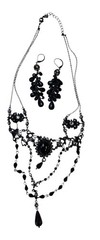 Vintage black gothic style necklace and earring set unbranded Cosplay