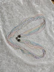 Vintage Long Pastel Pink Blue Green Microbead Multistrand Necklace 26in