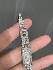Original Antique Art Deco Platinum 3.65ct Earth Diamond Cocktail Watch