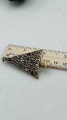 Vintage Hollycraft Christmas Tree Brooch Multicolor Rhinestone Gold Tone Pin