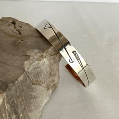 VTG Stuart Nye Sterling Silver 925 Copper Embossed Cuff Bracelet 6.75″