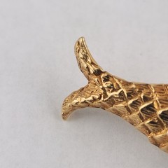 Vintage Fish Brooch Faux Pearl Green Rhinestone Gold Tone Figural Nautical Pin