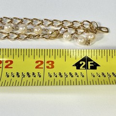 Vintage Lady Remington Faux Pearl Gold Tone Layered Chain Necklace 24” Statement
