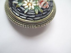 VINTAGE Micro Mosiac / Floral Italian Brooch Pin / beautiful – estate fresh