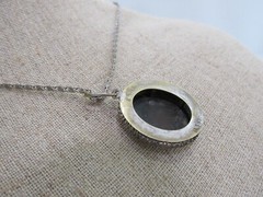 Edwardian Carved Shell Cameo B.S. 800 Wire Wrapped Pendant Necklace Scroll Chain