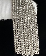 Vintage Kramer Necklace Silver Tone 20in Plus 3.5in Tassel Oval Link Chain 40.2g