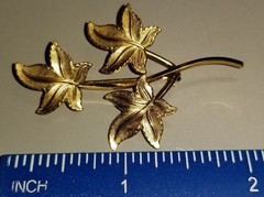 Van Dell 1/20 12k Gold Filled 3 Leaf Autumn Fall Spray Pin