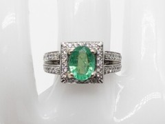 Designer $8000 3.50ct AAA+++ Colombian Emerald Diamond Platinum HALO Ring 10g